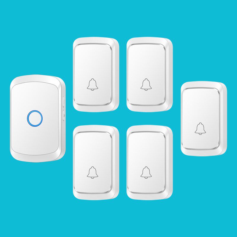 交流远距离遥控电子门铃 无线 家用门铃五拖一V呼叫器不用电线