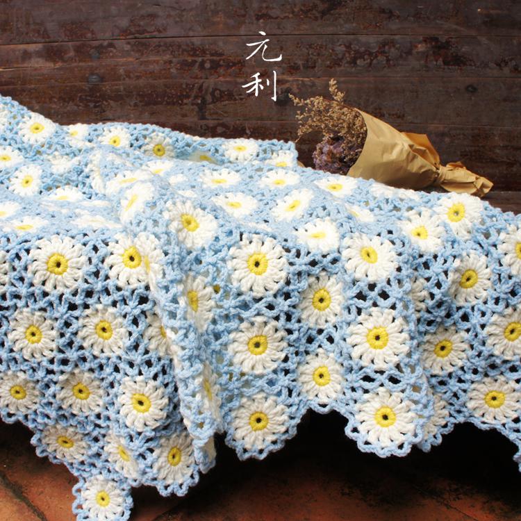 田园风手工编织i沙发坐垫毯子个性定做钩花沙发垫床垫椅垫坐垫地