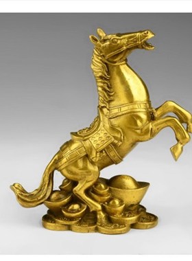 开运纯铜马上发财摆件铜马摆件招财旺财事业办公室风水饰品