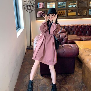 孕妇春秋装甜美显瘦不显怀时尚连衣裙矮个子O孕晚期上衣大码孕妇