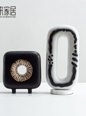 现代简约创意几何摆件样板间售楼处客厅电视柜酒柜软装饰品工艺品