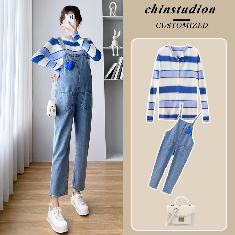 孕妇秋装套装时尚款大码孕妇装春秋款牛仔背带裤子秋季两件套上衣,孕妇装/孕产妇用品/营养,套装,淘宝优惠券,粉丝福利购,淘宝优惠卷