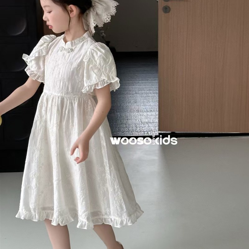女童连衣裙夏季2025新款洋气改良旗袍裙清新甜美夏款国风裙
