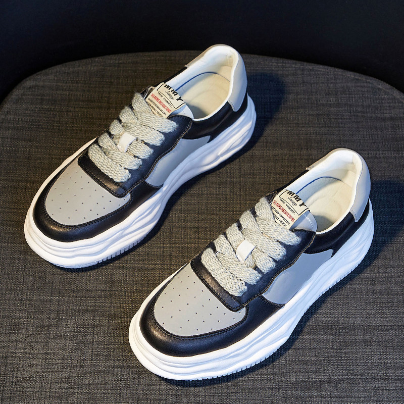 轻便不挑脚~厚底小白嚡女2023春E季薄款休闲运动溶解百搭真皮板嚡