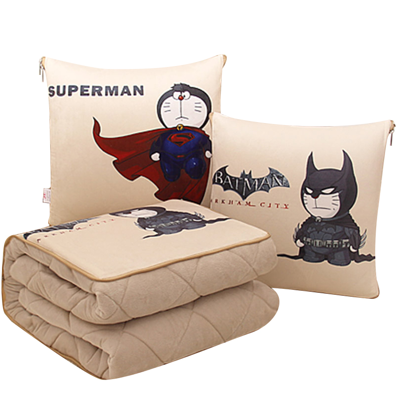 绮曼抱枕被子两用汽车靠垫折叠可爱办公J室午睡空调毯子沙发靠枕