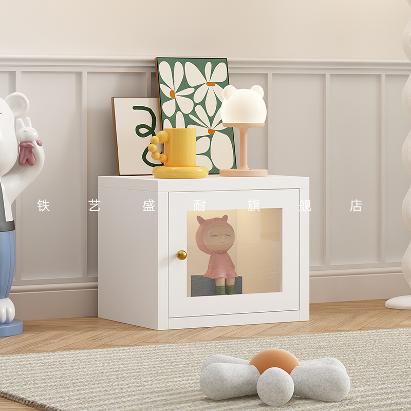 单门书柜400宽顶柜自由组合玻璃带门家用客厅儿童小书架收纳矮柜