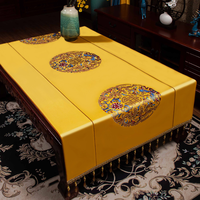 茶几垫布新中式盖布客厅茶桌茶室桌布垫长方形盖巾高档防尘定制