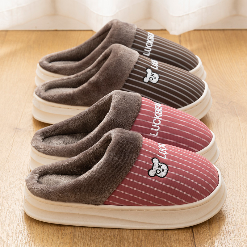 棉拖鞋女士冬季室内家居家用外穿保暖防滑防水厚底情侣棉拖男款冬