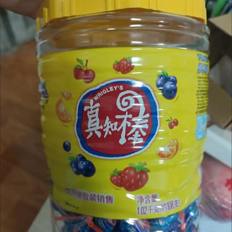 真知棒棒棒糖水果味糖果大桶装108支儿童小零食年货礼物整箱