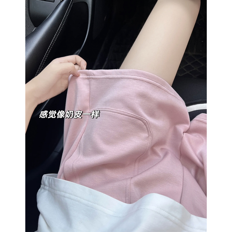 孕妇短裤夏装薄款外穿粉r色宽松运动阔腿裤子休闲三分托腹家居热