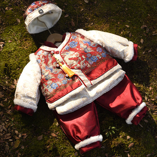 拜年服男宝e宝新年女童汉服周岁抓周衣服婴幼儿中国风喜庆唐装套