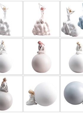 简约现代创意抽象艺术人物摆件样A板间售楼处卧室客厅玄关桌面摆