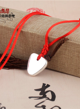 纯手工定制个性吉他拨片项链吊坠男女999纯银3角形三角型情侣挂件