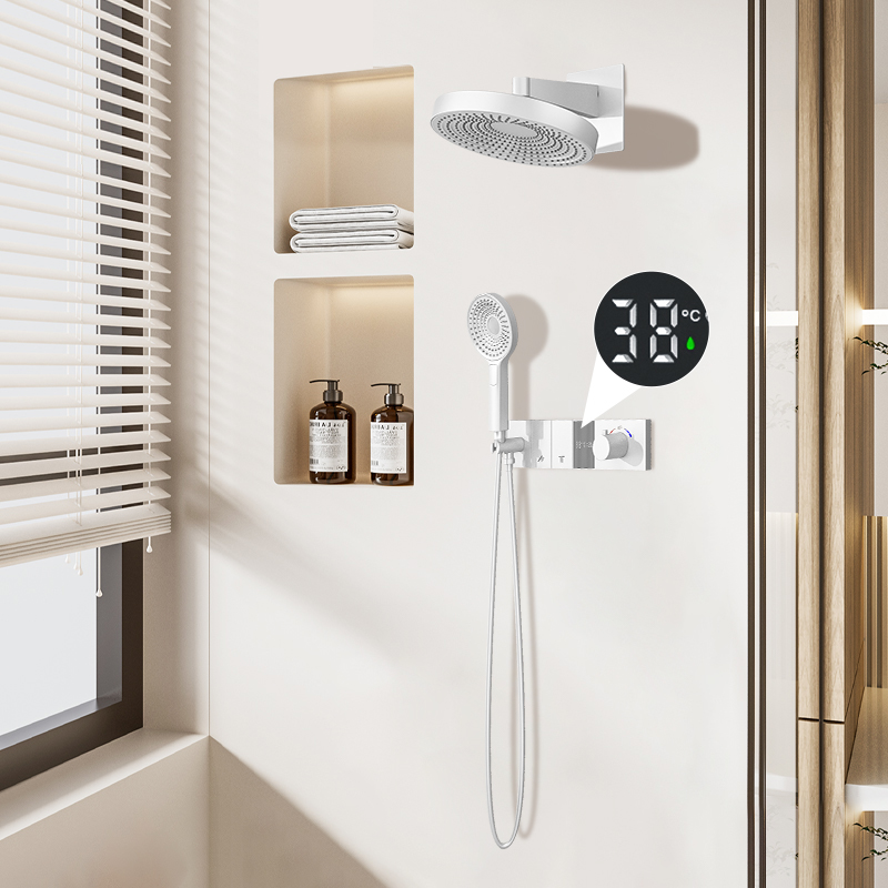 隐藏式花洒暗装暗藏预埋q墙出水内嵌花洒入墙淋浴淋雨洗澡智能套