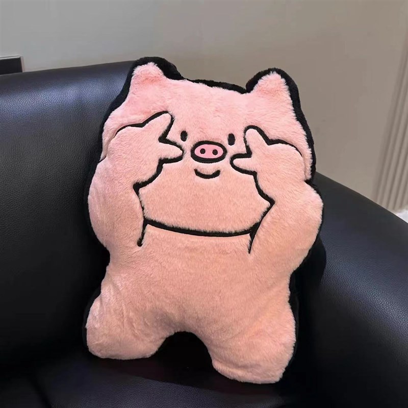 比耶小猪抱枕玩偶女生睡觉专用沙发客厅靠枕毛绒公仔靠垫可爱超软图片