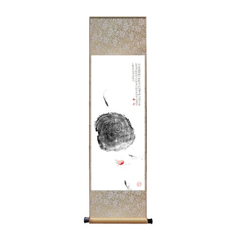 水墨梅兰竹菊客厅背景装饰画玄关挂画酒店壁画丝绢卷轴画条幅礼品