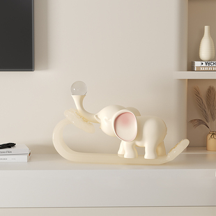 吉象如意水晶球大象摆饰家居客厅电视柜玄关装饰寓意的乔迁礼品