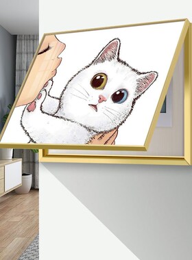 猫咪电表箱装饰画遮挡配电箱电闸盒空箱多媒体挂画关壁画