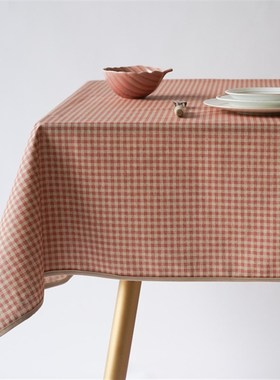ION防水隔热防油易打理复古经典格子蓝绿色灰色红色餐桌布