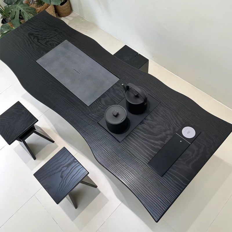 实木白蜡木碳化大板茶桌餐桌黑色木板实木板桌面桌板松木大板定制,住宅家具,吧台,淘宝优惠券,粉丝福利购,淘宝优惠卷