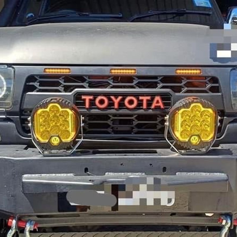 适用于陆巡L LC100改装前杠带灯中网GR标款前脸改装格栅装饰网