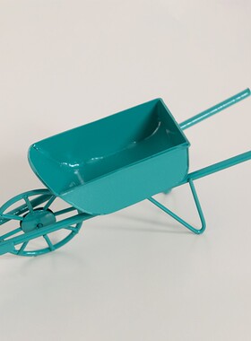 红色小推车Z杂货铁艺复古园艺架多肉装饰微景观手工工艺品