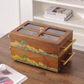 创意实木雪茄烟灰缸级感办公室客厅酒店带盖大号防飞灰