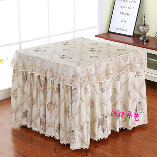 春夏薄款电炉罩四方形烤火罩防尘麻将机罩茶几桌布取暖烤火桌子罩