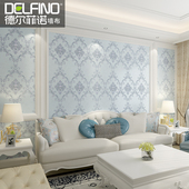 刺绣墙布现代卧室温馨立体客厅电视背景墙欧式 无缝壁布