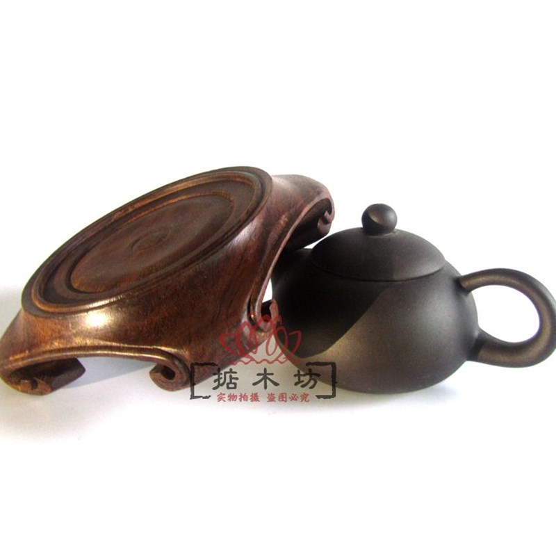 红木工艺品 黑梓木原木底座 整料底座 瓷器木座 圆形实木花瓶底座