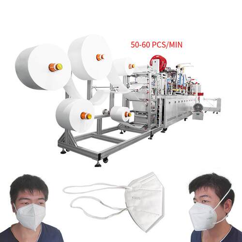 全自动折叠2D KN95口罩机头戴式N95口罩生产设备50-60片/分钟