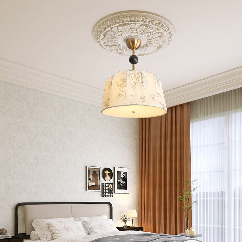 新中式实木复古卧室灯吸顶灯浪漫温馨南洋中古客厅书房灯布艺吊灯,家装灯饰光源,客厅吊灯,淘宝优惠券,粉丝福利购,淘宝优惠卷