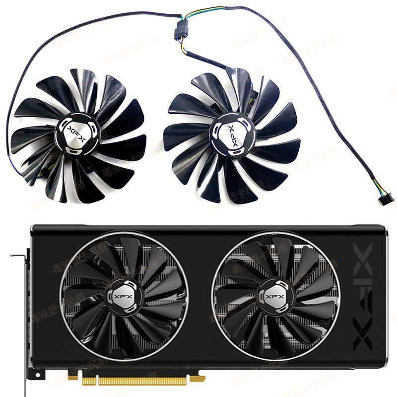 XFX/讯景RX 5500xt 5600xt 5700 5700xt黑狼版战狼版显卡散热风扇图片