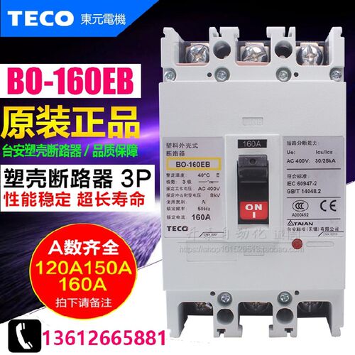 原装正品TECO台安BO-160EB BO-250EB塑壳断路器 三相空气开关总制