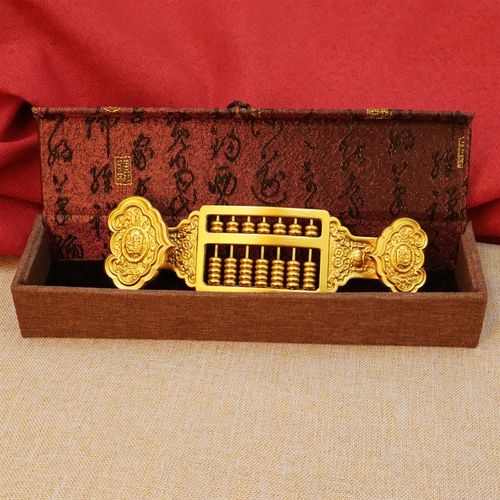 黄铜实心铜算盘铜如意算盘摆x件家居装饰品办公室工艺品创意礼品