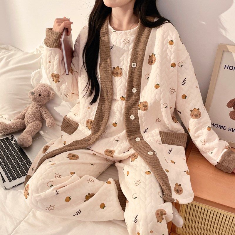 空气棉三件套孕妇睡衣春秋冬款冬天产后哺乳坐月子服套装11月份12,孕妇装/孕产妇用品/营养,家居服套装,淘宝优惠券,粉丝福利购,淘宝优惠卷