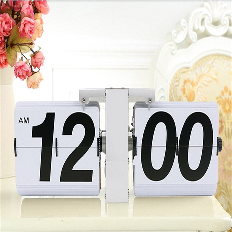 客厅创意大数字自动翻页时钟家装艺术挂钟座钟翻牌,家居饰品,座钟,淘宝优惠券,粉丝福利购,淘宝优惠卷