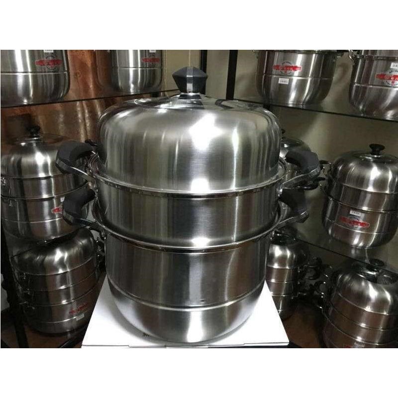 2-cm新款特厚不锈钢蒸锅复底三层蓖蒸锅礼品特厚