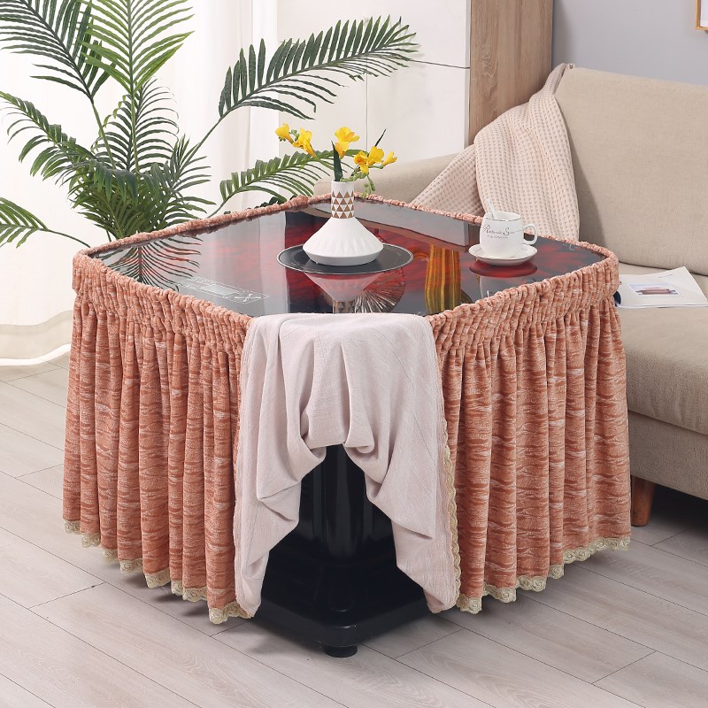 麻将桌烤火桌罩四季通用桌布烤火罩电暖炉罩正方形烤火被桌裙