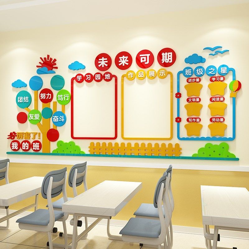 教室学校走廊大厅公告栏布置学习园地班级之星d立体墙画,家居饰品,文化墙贴,淘宝优惠券,粉丝福利购,淘宝优惠卷