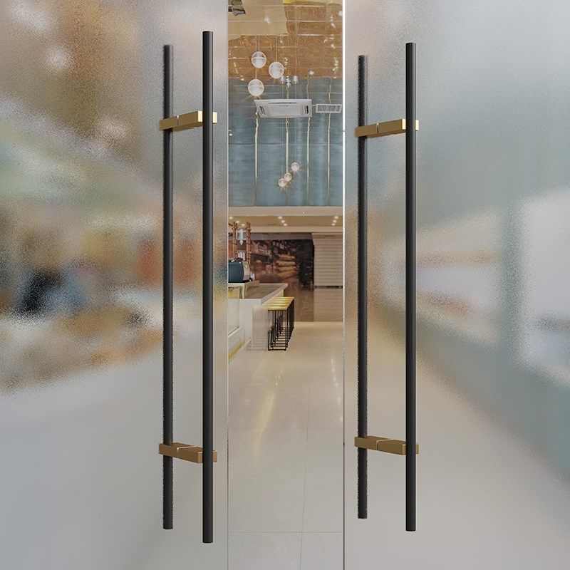现代极无有框玻璃实木大门拉手金黑色包厢间酒店推把手,基础建材,大拉手,淘宝优惠券,粉丝福利购,淘宝优惠卷