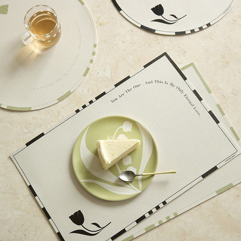 莫语 防水防油餐垫 办公室桌垫 西餐垫in隔热垫防滑皮革桌