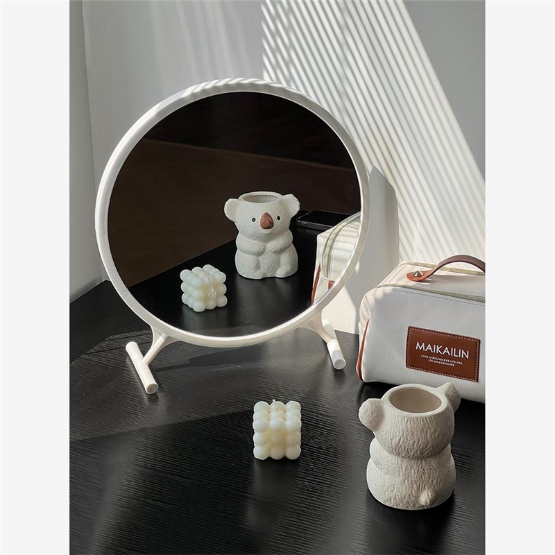 LED智能化妆镜智能带灯插电卧室桌面补光梳妆台学生宿舍台式镜子