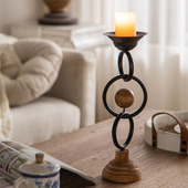 侘寂风铁艺烛台创意烛光晚餐装 饰品民宿浪漫蜡烛台