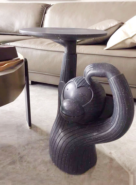 现代创意小户型客厅沙发边几猴子茶几托盘落地装饰