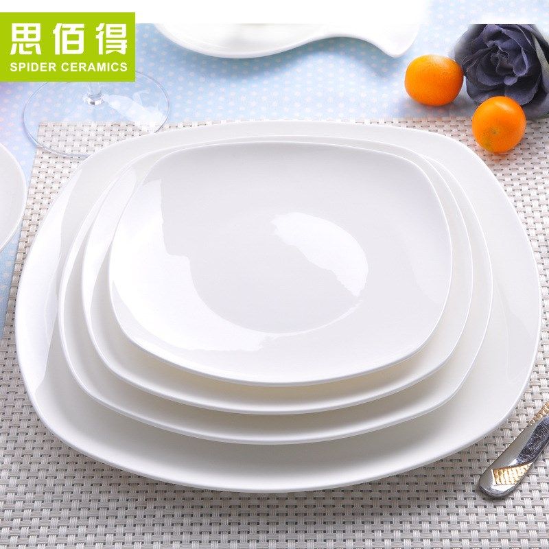 骨瓷 9英寸深方平方汤盘方形盘西餐盘牛排盘 碟子陶瓷菜盘饭盘,厨房/烹饪用具,配菜/备菜盘,淘宝优惠券,粉丝福利购,淘宝优惠卷