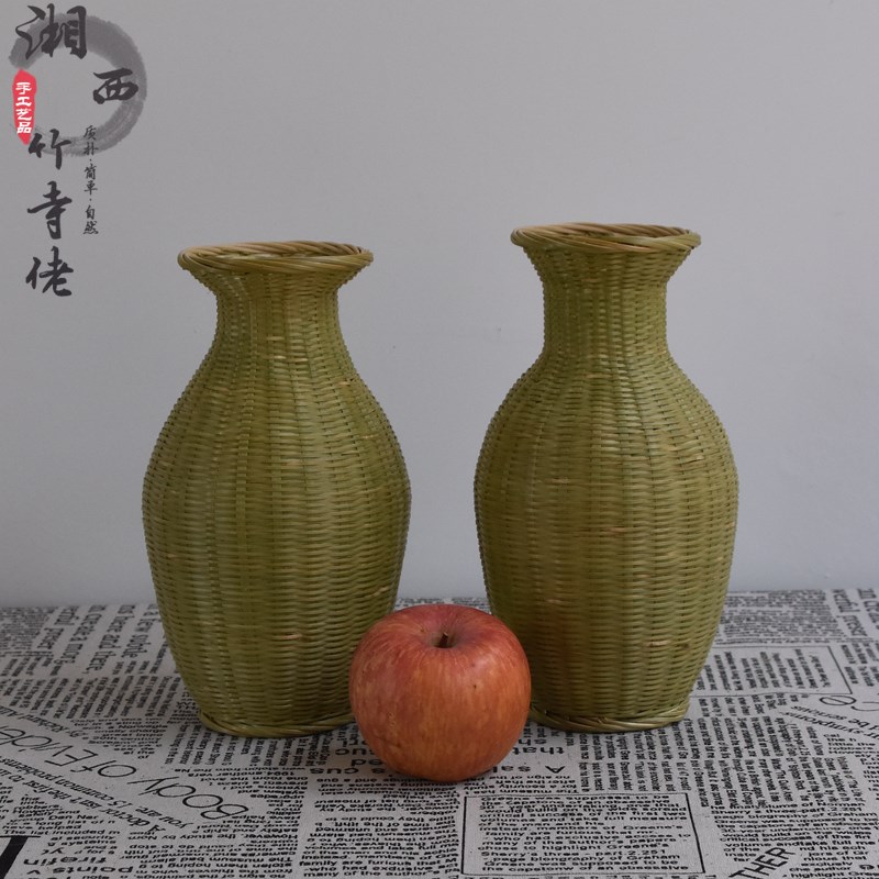 全青皮竹精编花瓶大虫笼蛐蛐篓竹筐竹篮子插花装饰拍摄道具用