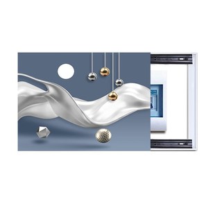 现代电表箱装饰画多媒体盒遮挡箱推拉配电箱玻璃超画