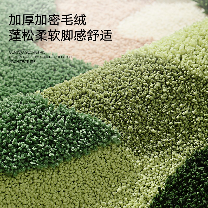 简约家居卧室地毯全铺客厅茶几毯轻奢极简房间垫子田园床边毯地垫