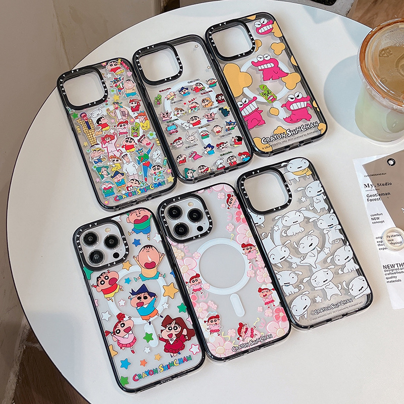 蜡笔小新适用苹果iPhone15ProMax磁吸手机壳13潮牌12无线充14pro